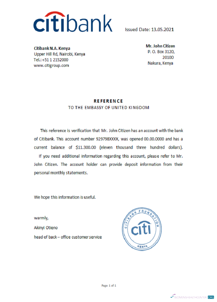 Download Kenya Citibank reference Photoshop template